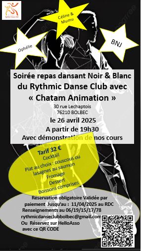 Repas dansant thème noir et blanc